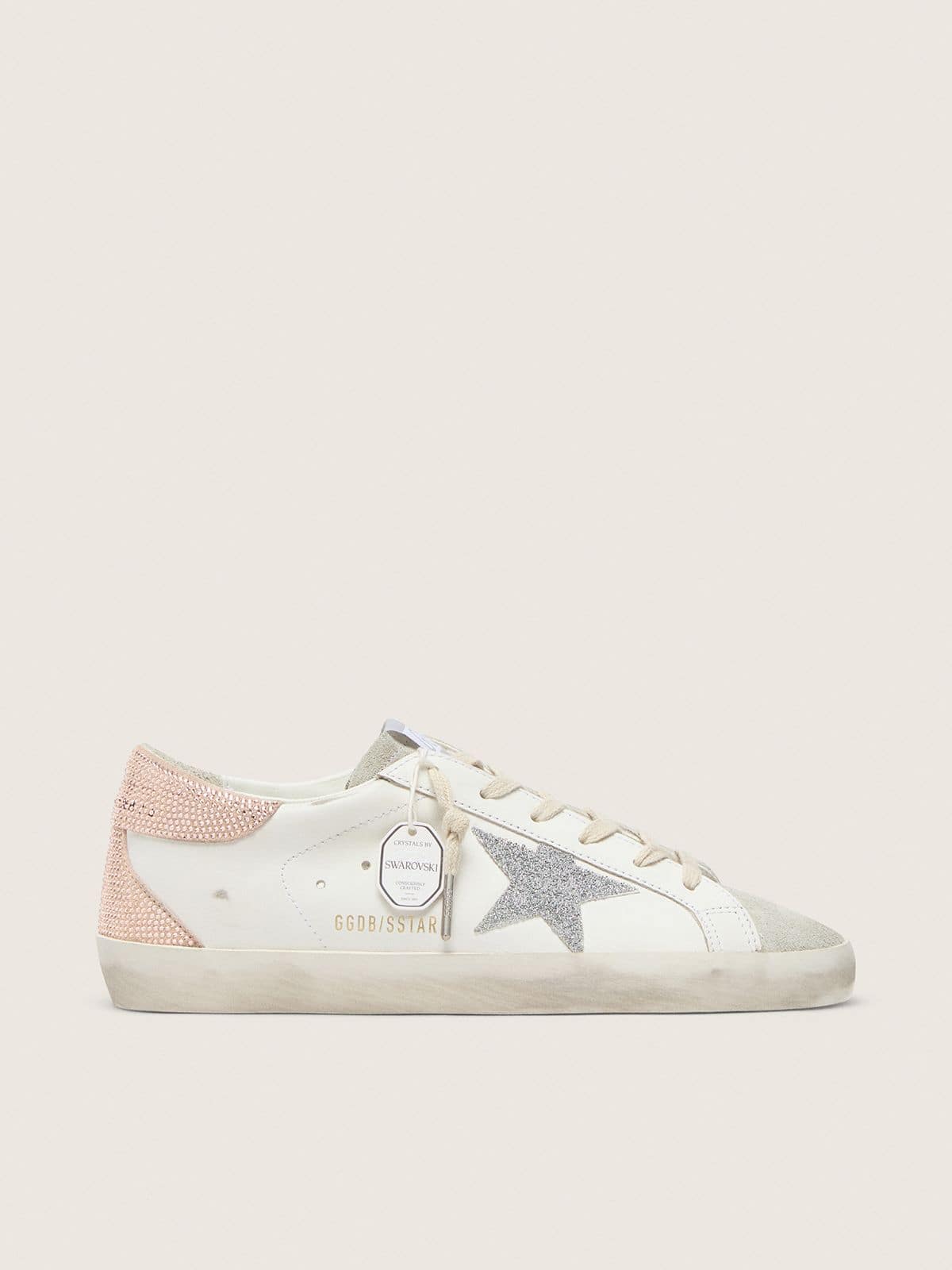 Women's Super-Star in leather with Swarovski crystal star and heel tab