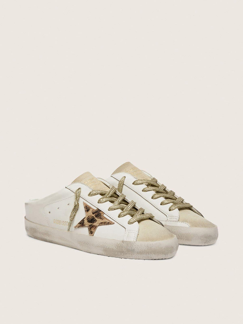 Super-Star Sabots with pony skin star and beige suede tongue