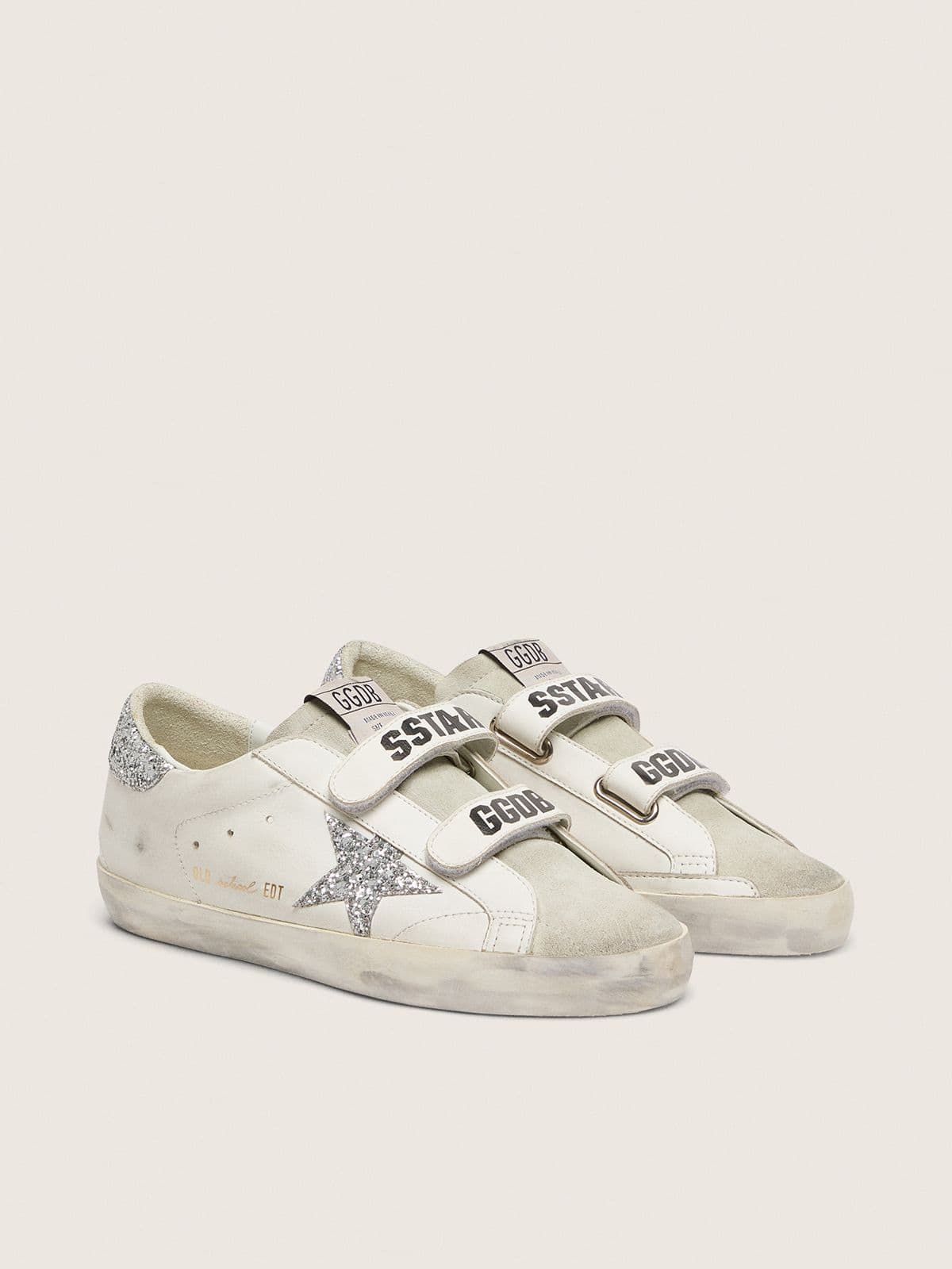 Women's Old School with silver glitter star and ice-gray suede tongue