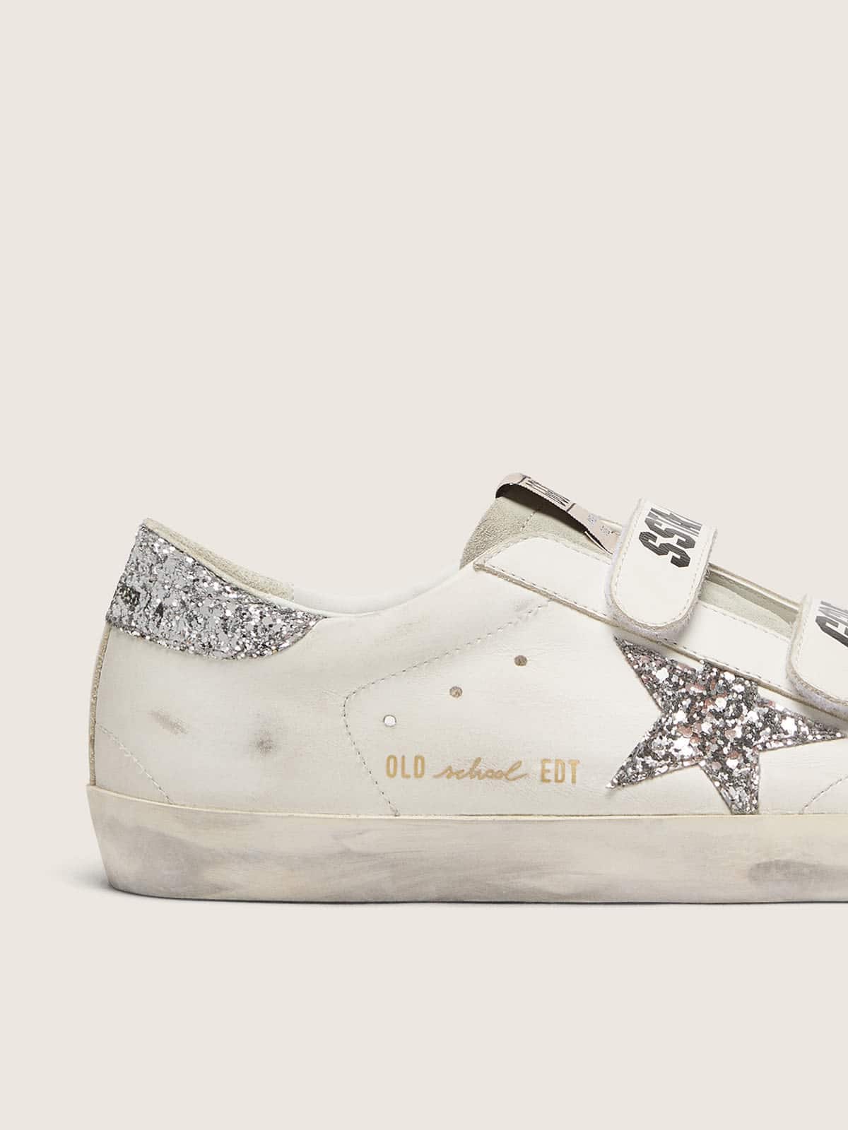 Women's Old School with silver glitter star and ice-gray suede tongue