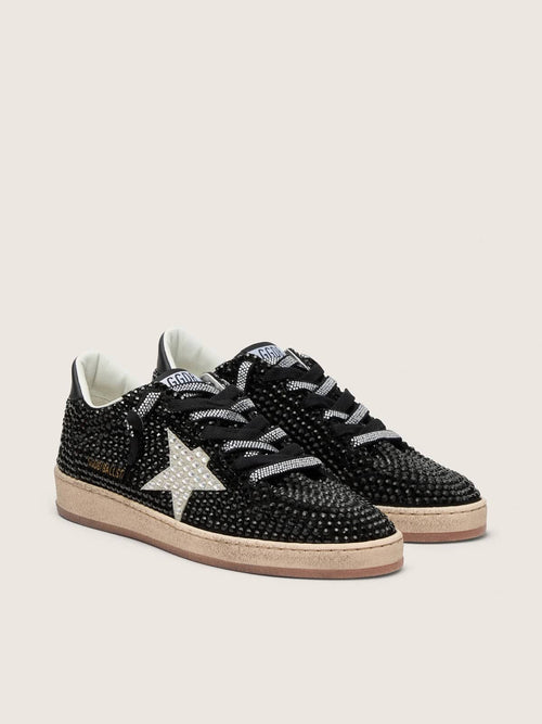 Ball Star in suede with black Swarovski crystals and black suede star