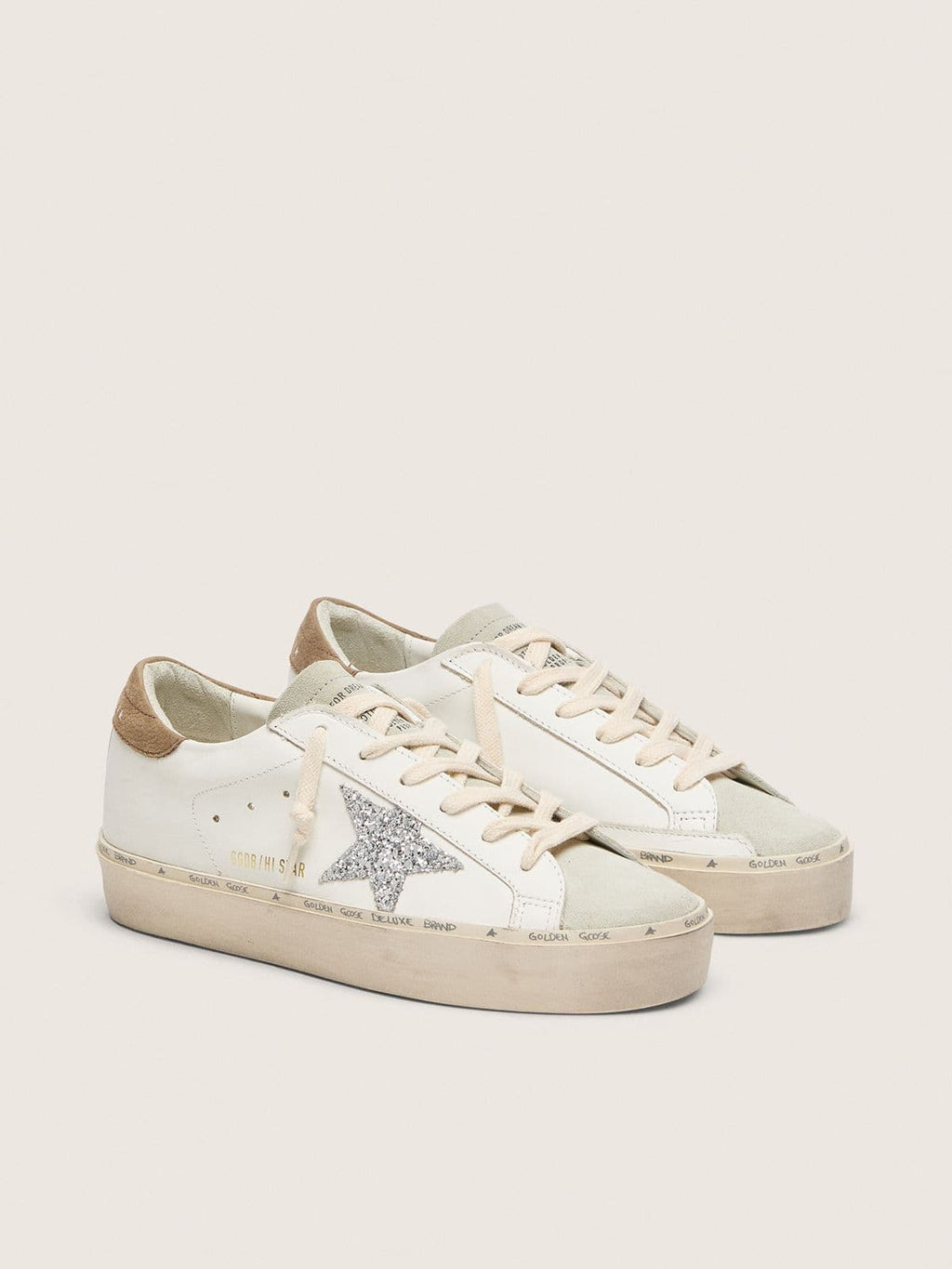 Women's Hi Star with silver glitter star and dove-gray nubuck heel tab