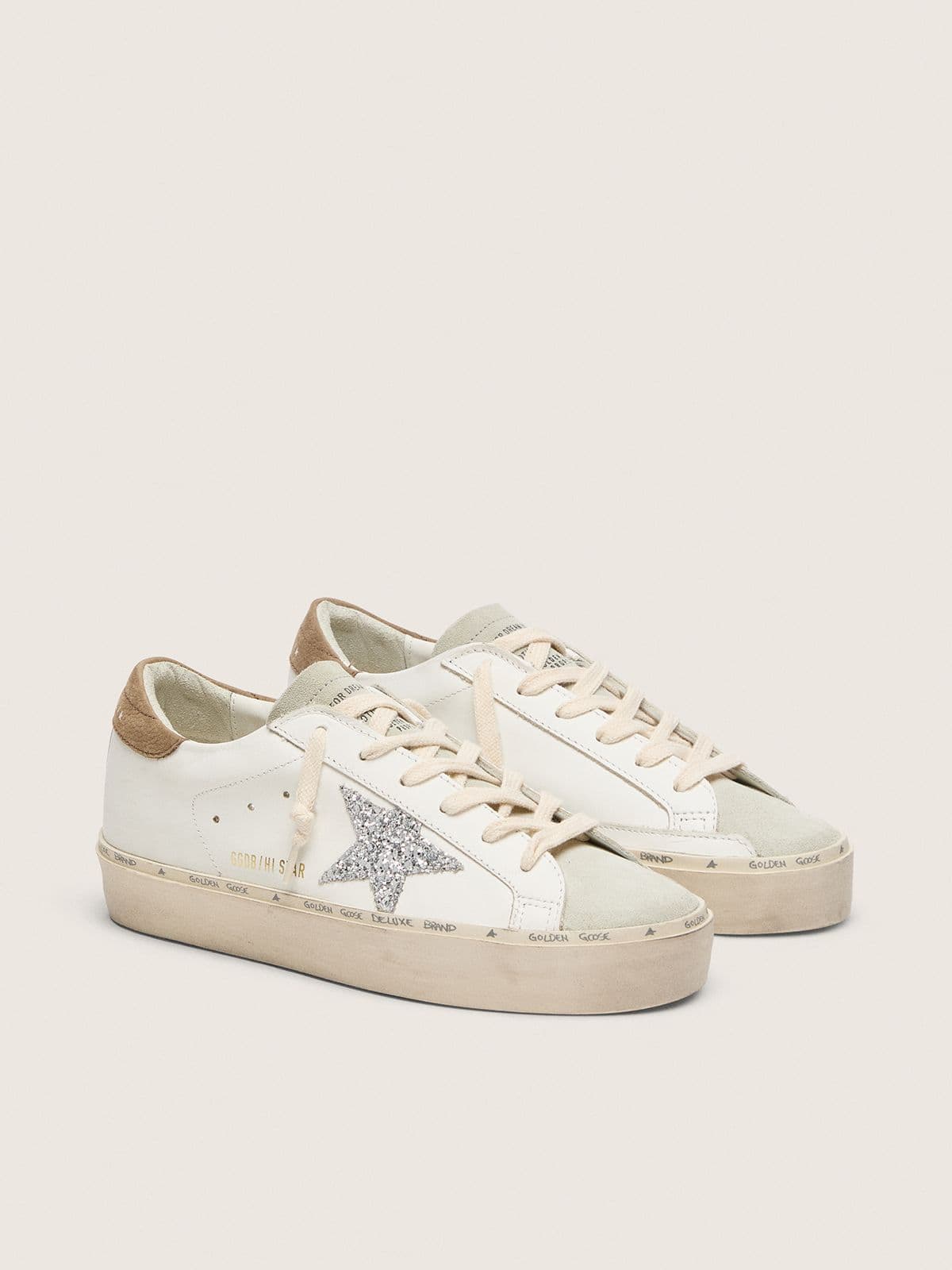 Women's Hi Star with silver glitter star and dove-gray nubuck heel tab