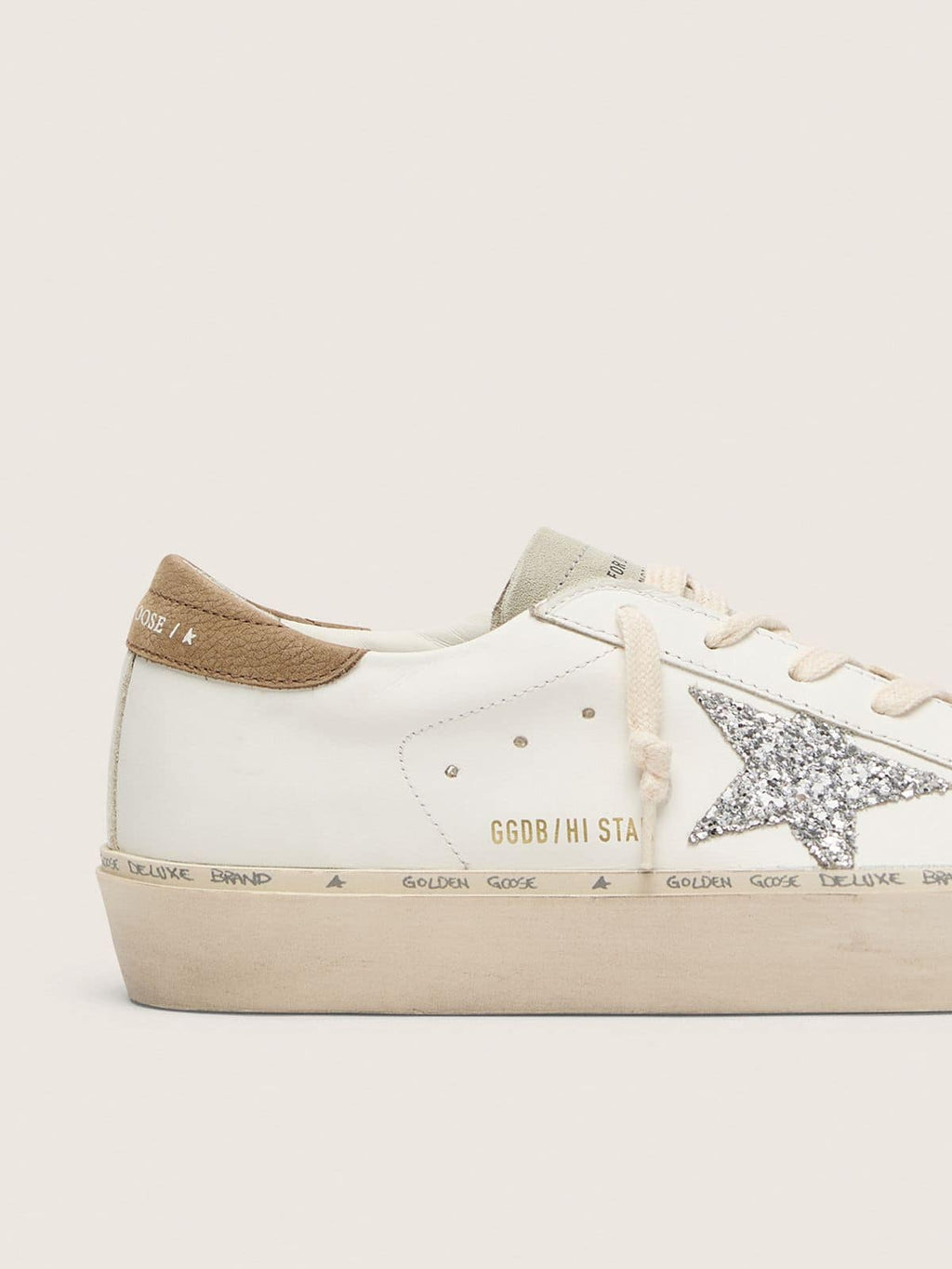 Women's Hi Star with silver glitter star and dove-gray nubuck heel tab