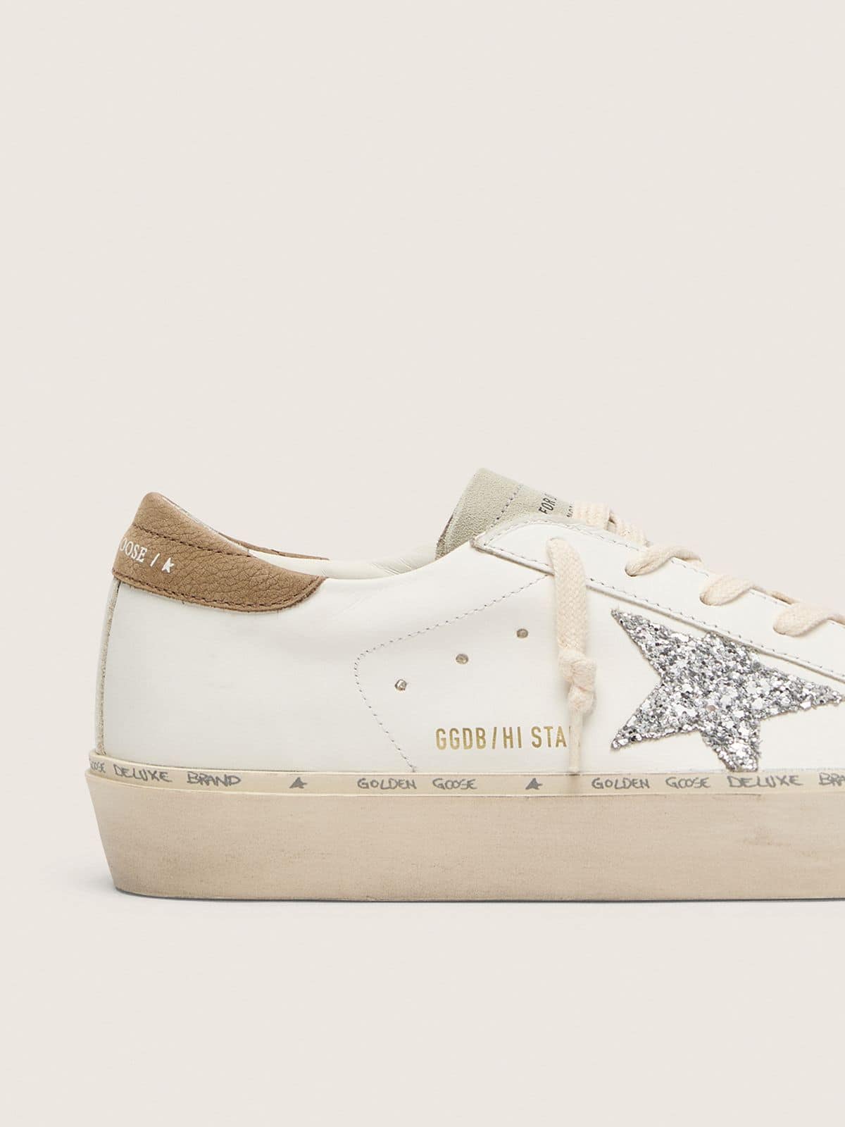 Women's Hi Star with silver glitter star and dove-gray nubuck heel tab