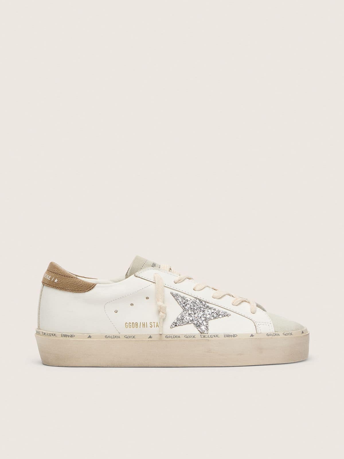 Women's Hi Star with silver glitter star and dove-gray nubuck heel tab
