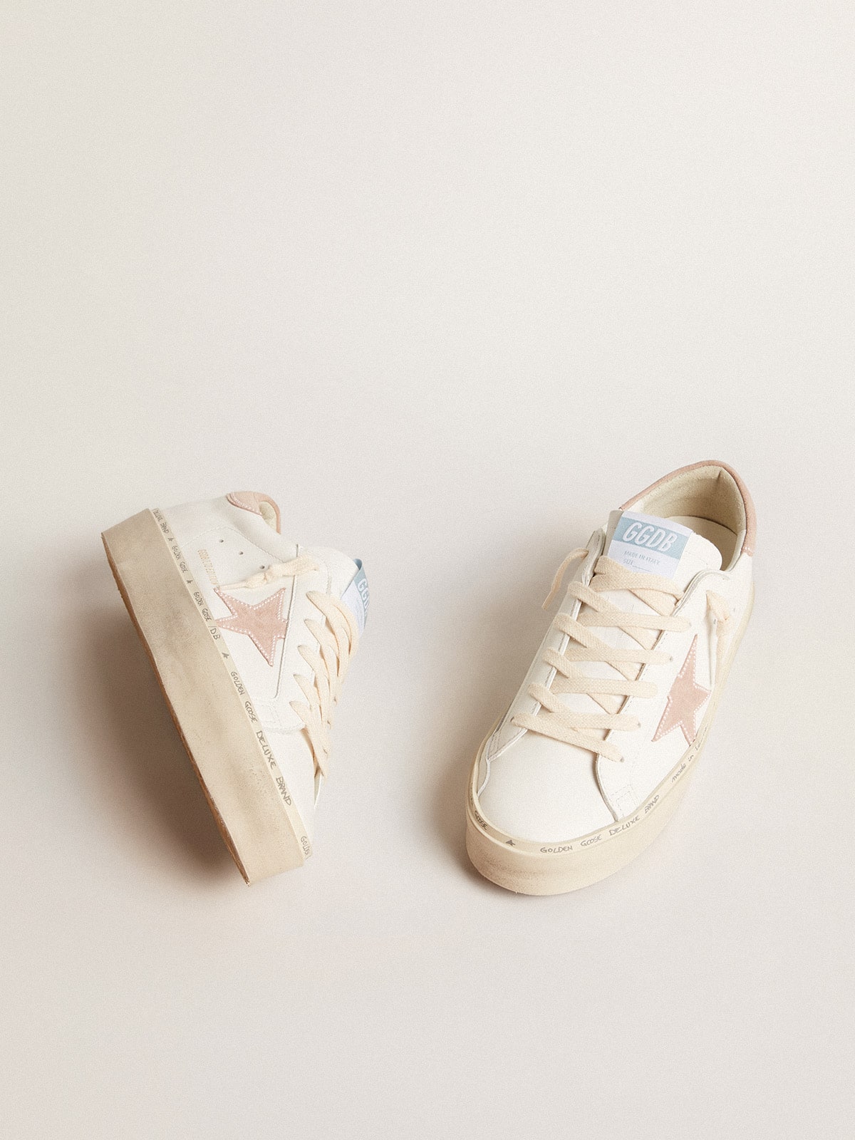 Women's Hi Star LTD with old rose suede star and heel tab with pearls
