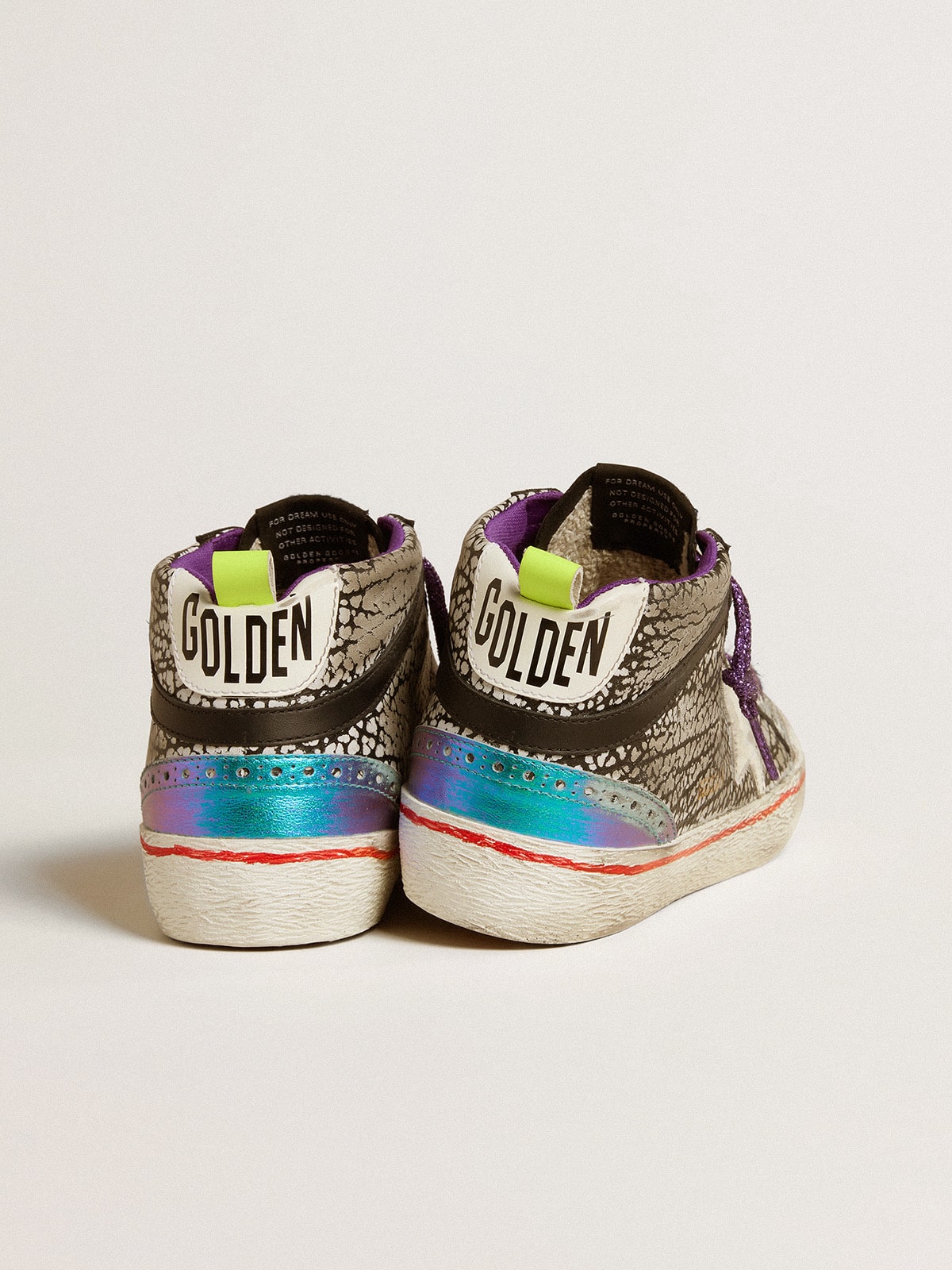 Women's Mid Star LAB in animal-print leather with a white star