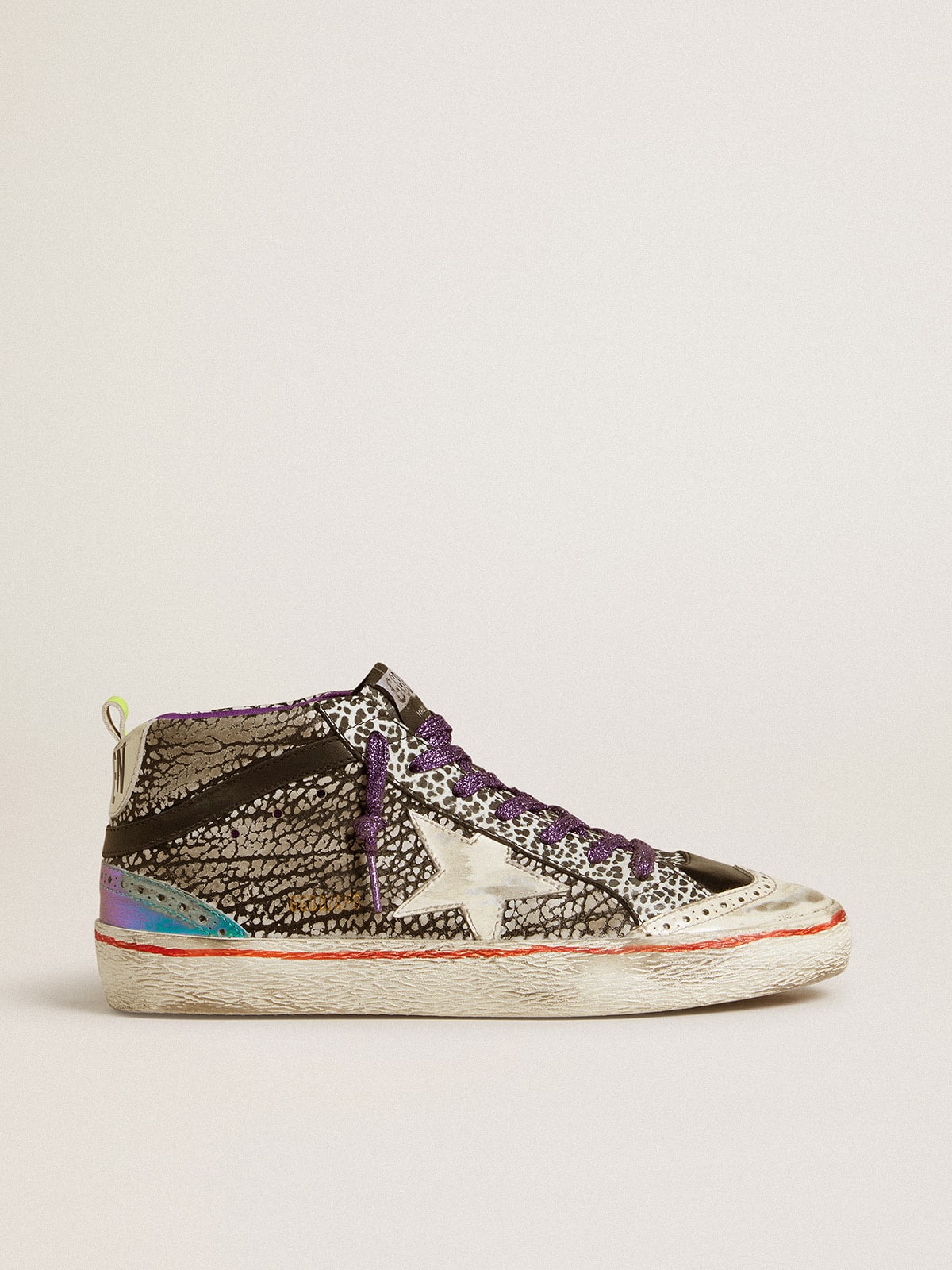 Women's Mid Star LAB in animal-print leather with a white star
