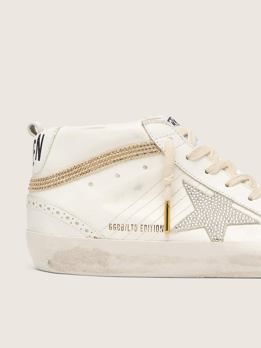 Mid Star LTD with star and heel tab in suede with Swarovski crystals
