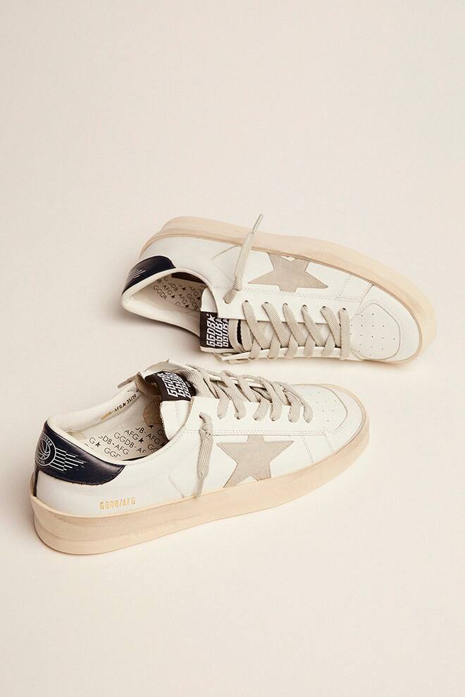 Women's Stardan with ice-gray suede star and blue heel tab
