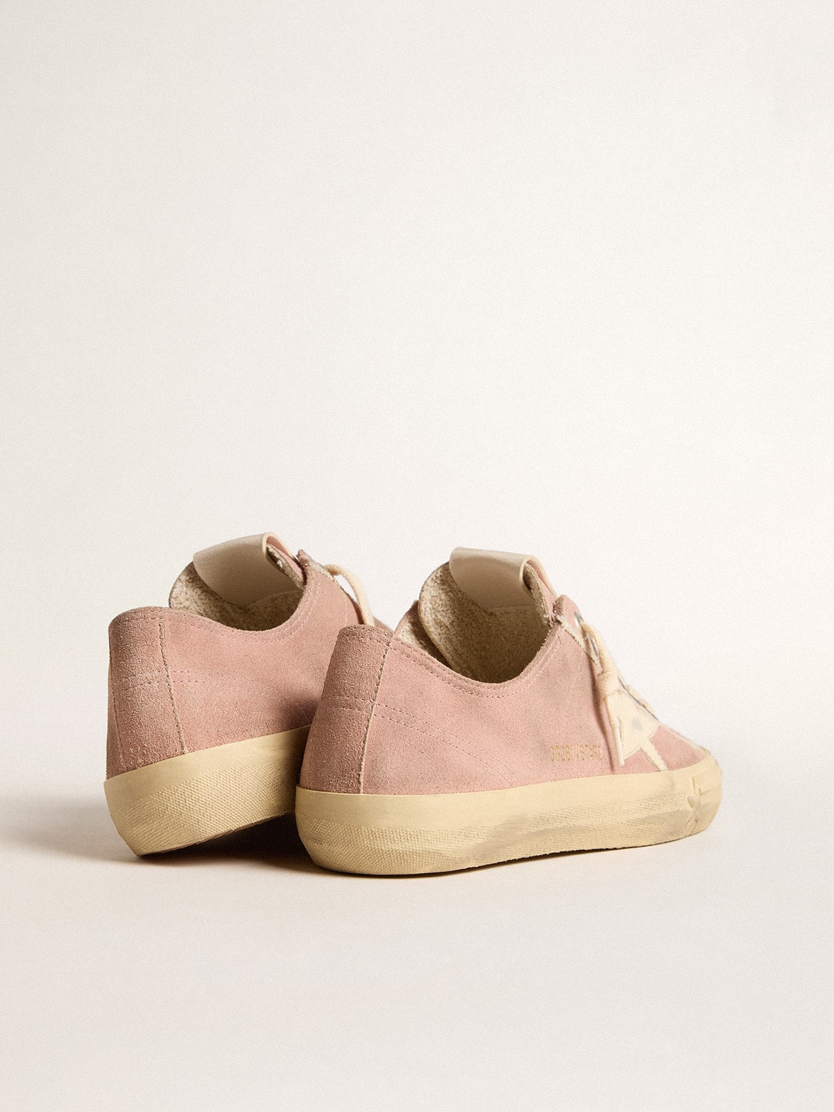 V-Star in pink suede with cream leather star