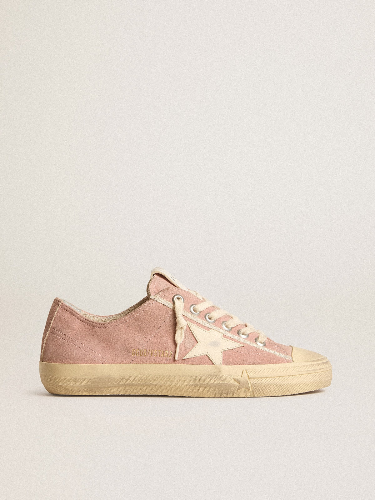 V-Star in pink suede with cream leather star
