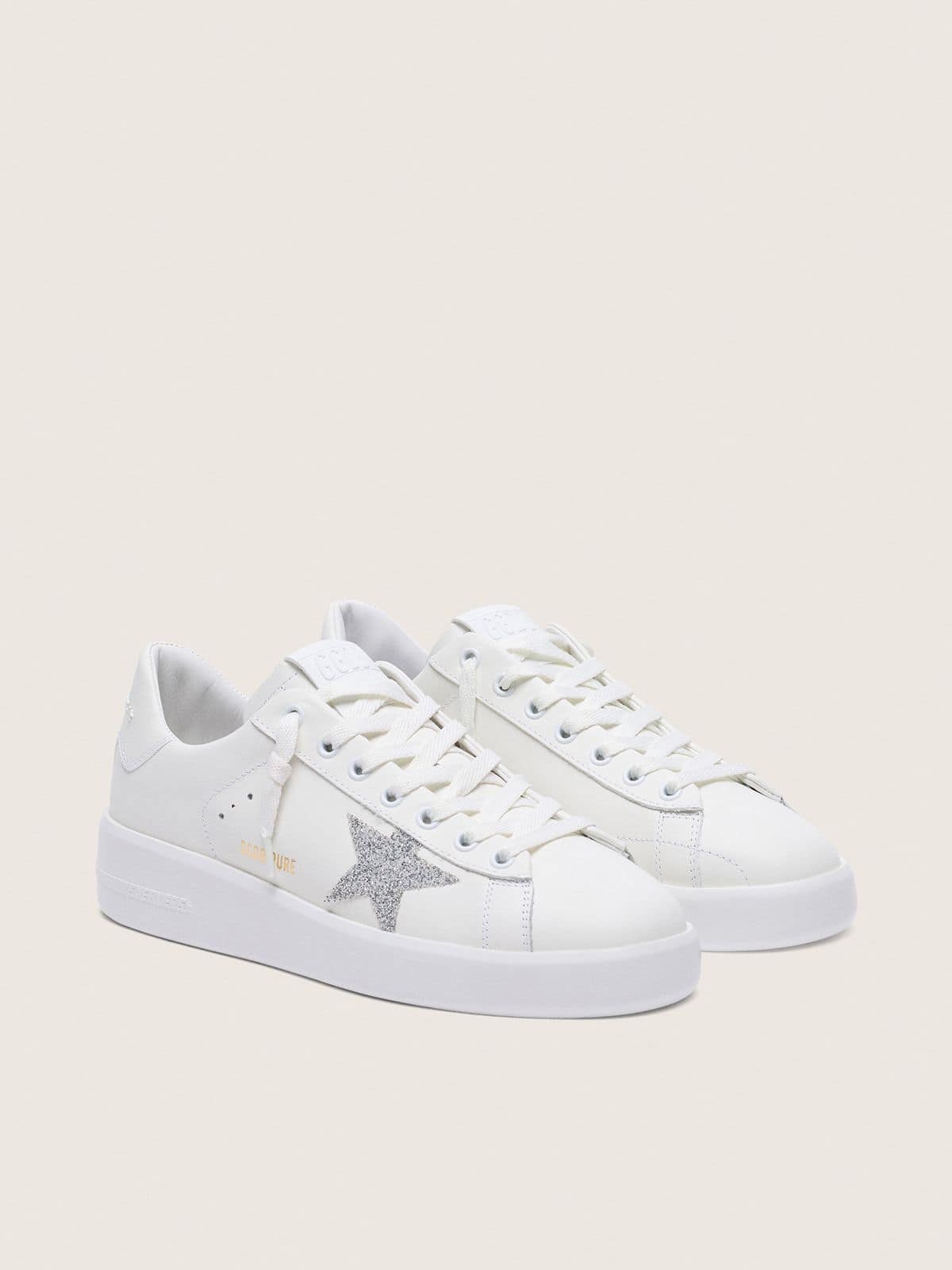 Women's Purestar in white leather with silver Swarovski crystal star