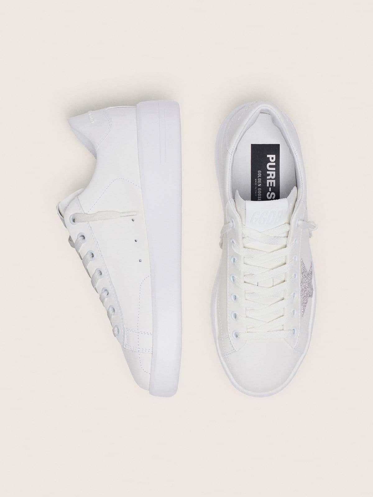 Women's Purestar in white leather with silver Swarovski crystal star