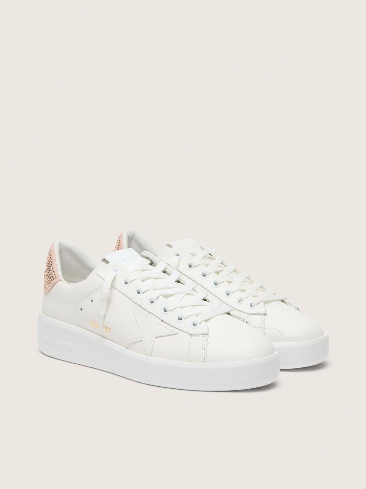 Purestar with leather star and suede heel tab with Swarovski crystals