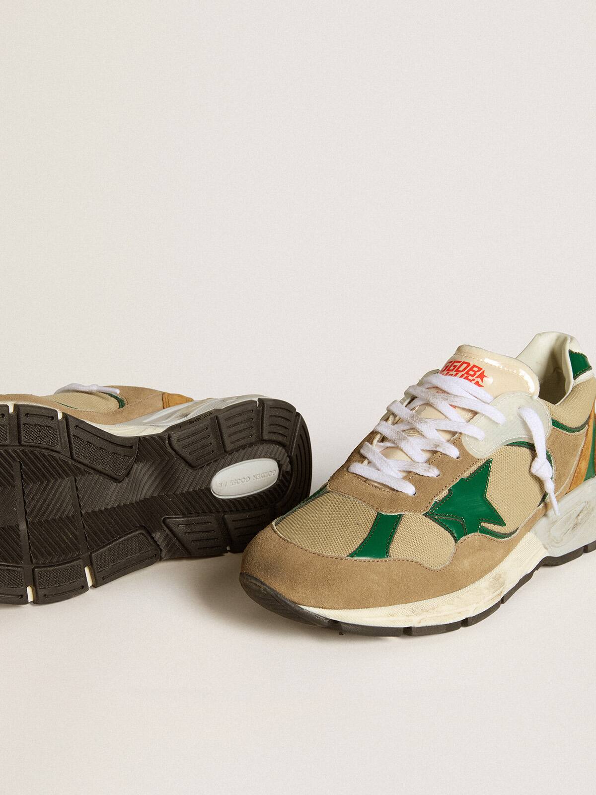 Women's Dad-Star LAB in nylon with green leather star and suede inserts