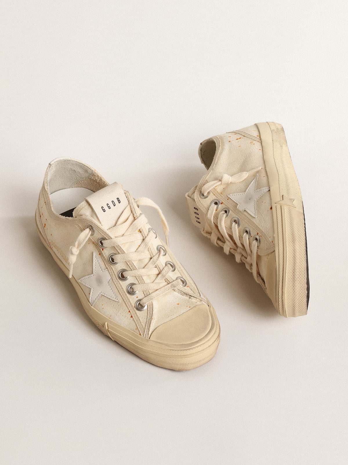 Women's V-Star LAB in canvas with leather star and rust-colored speckles