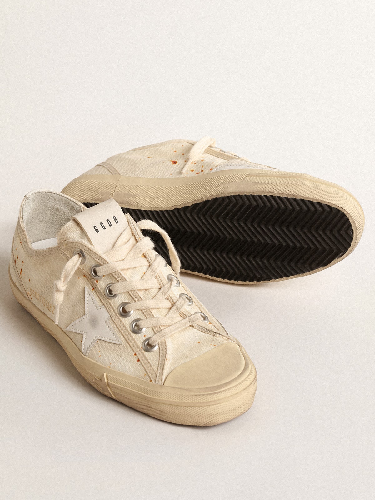Women's V-Star LAB in canvas with leather star and rust-colored speckles