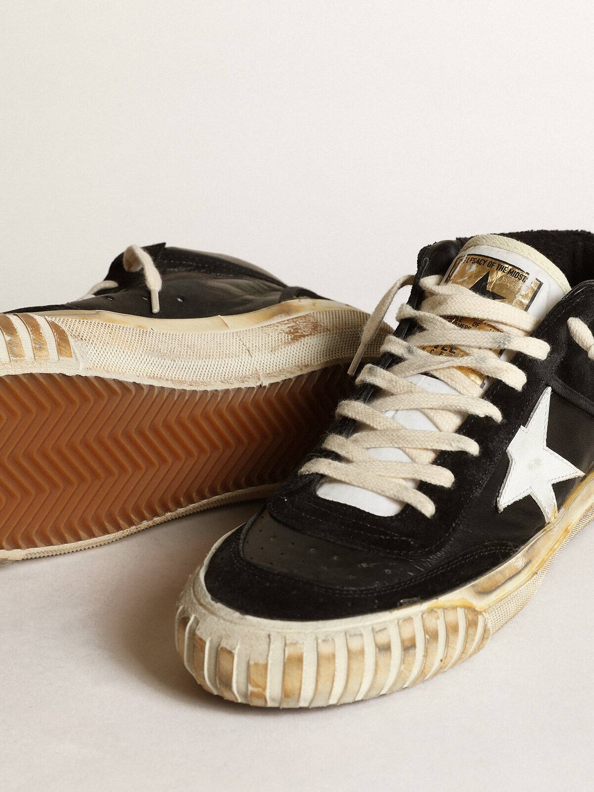 Women's Mid Star in black nappa and suede with white leather star