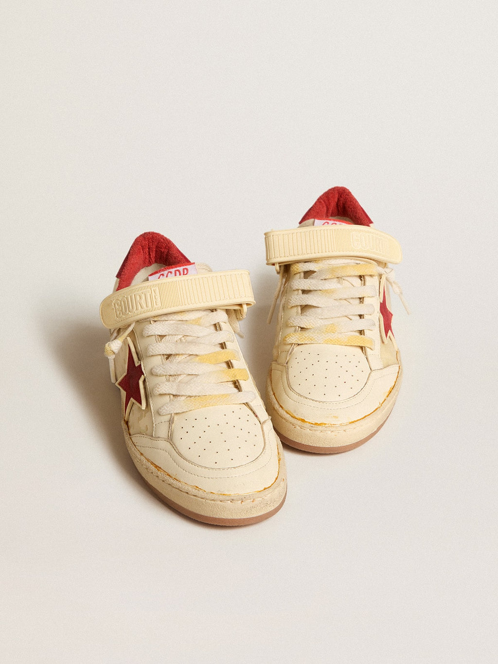 Women's Ball Star LAB in cream-colored nappa with red suede star