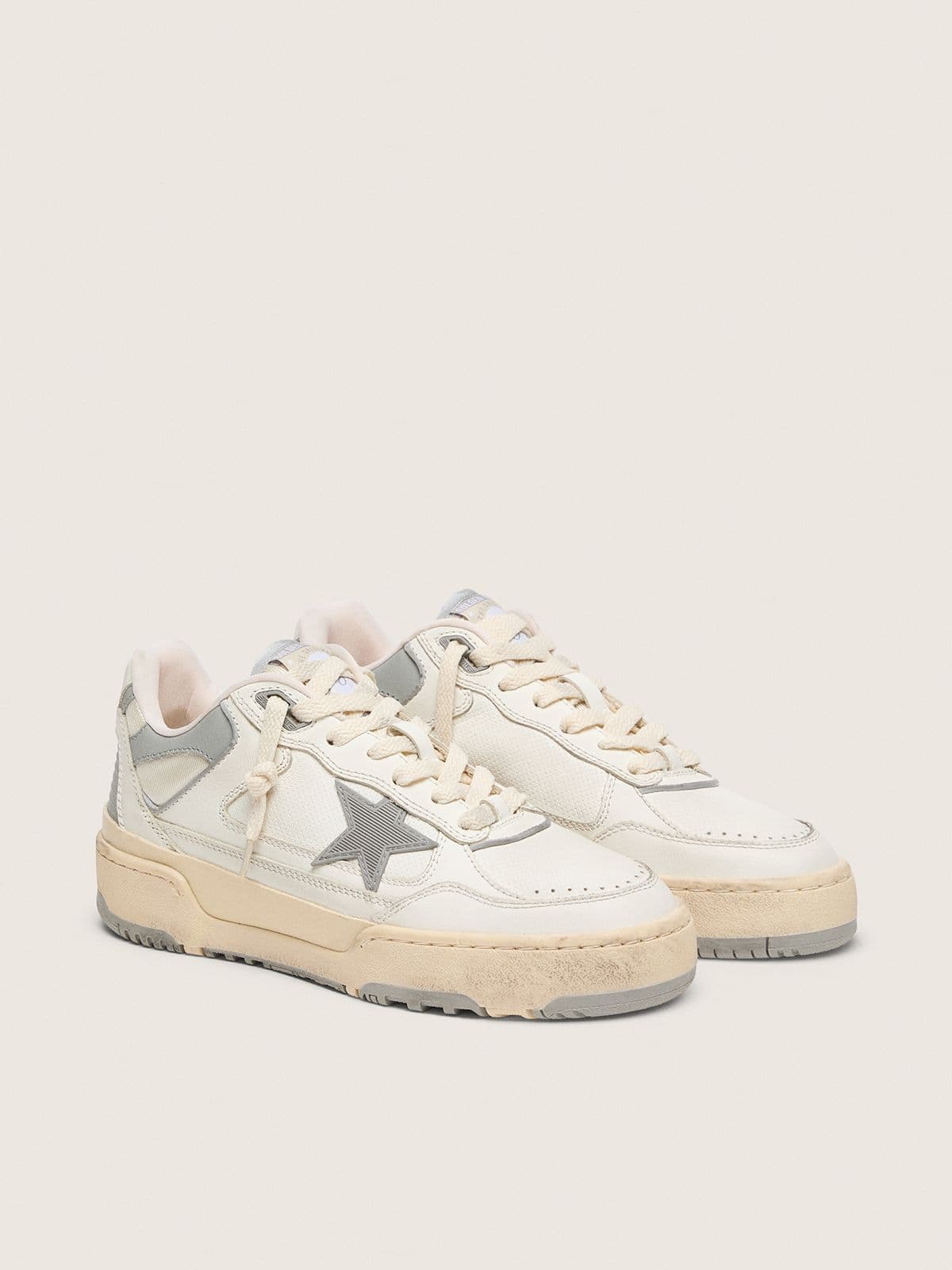 Women's Forty2 with grey star and white leather heel tab