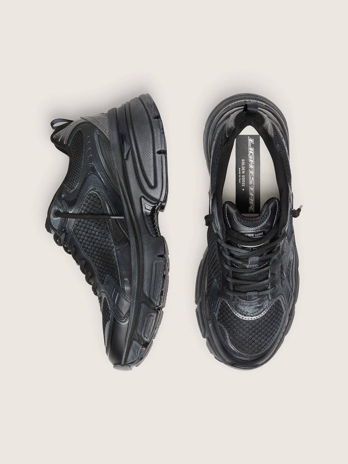 Women's Lightstar with black leather and mesh upper and black star