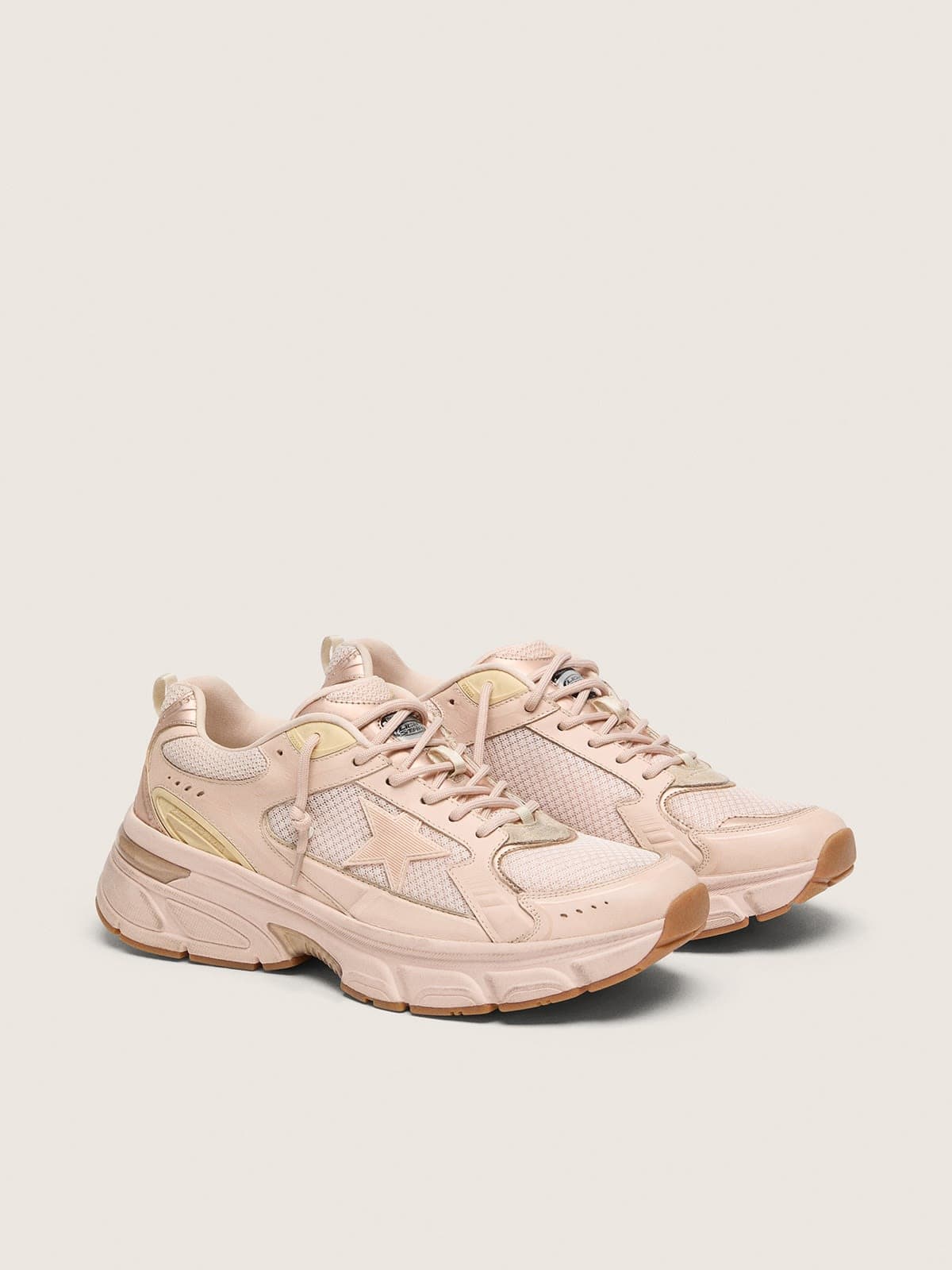 Women's Lightstar with pink leather and mesh upper and pink star