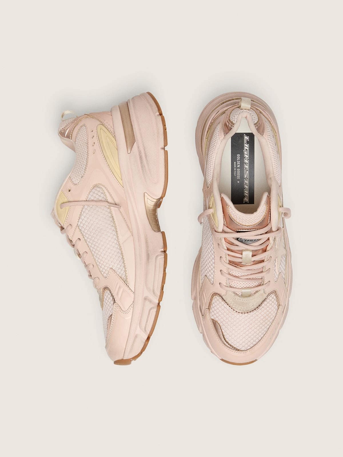 Women's Lightstar with pink leather and mesh upper and pink star