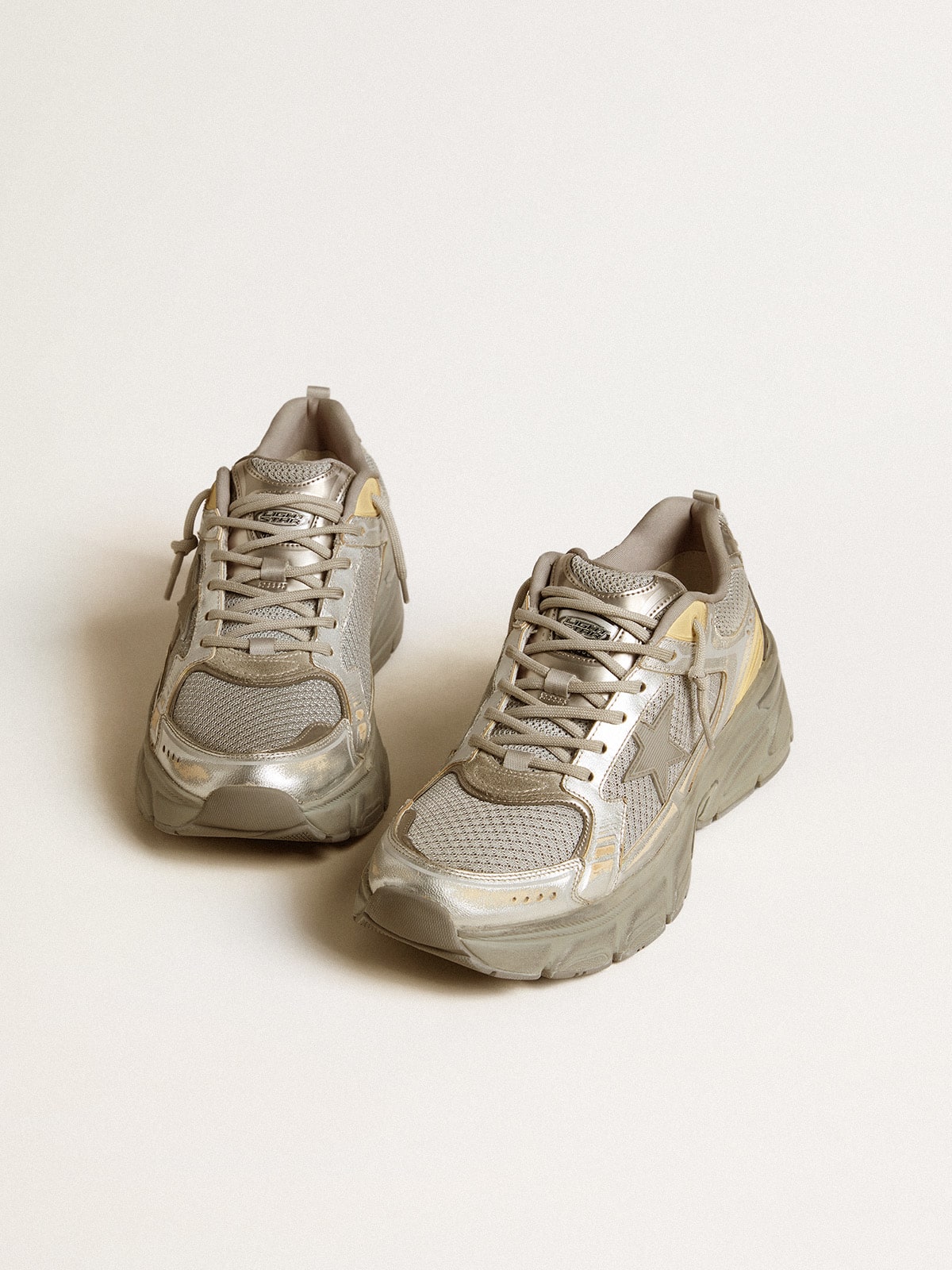 Women's Lightstar in metallic leather and silver mesh with gray star