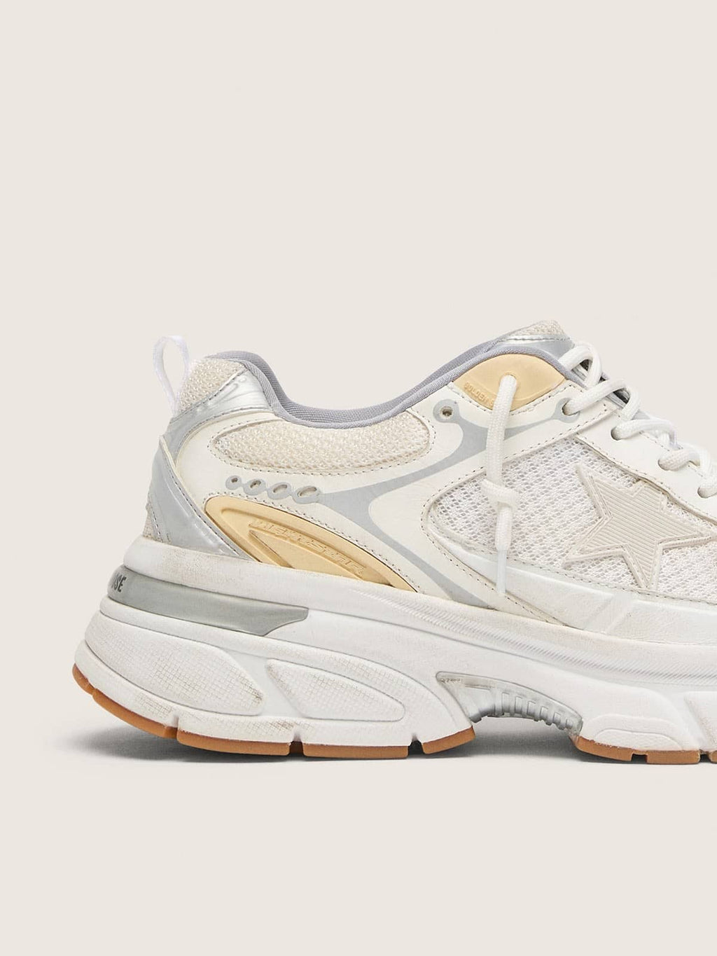 Women's Lightstar in white leather and mesh with worn-white star