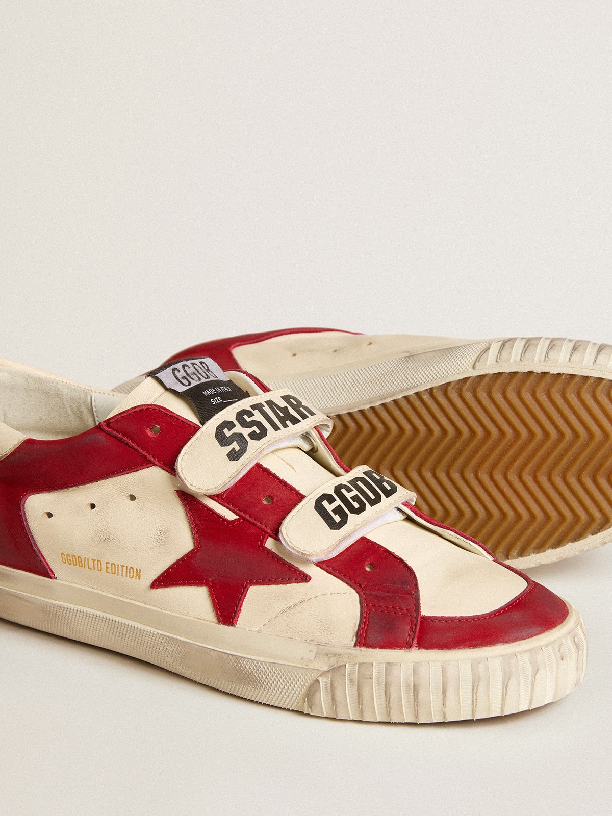 Women's Old School in nappa with red nubuck star and nappa heel tab