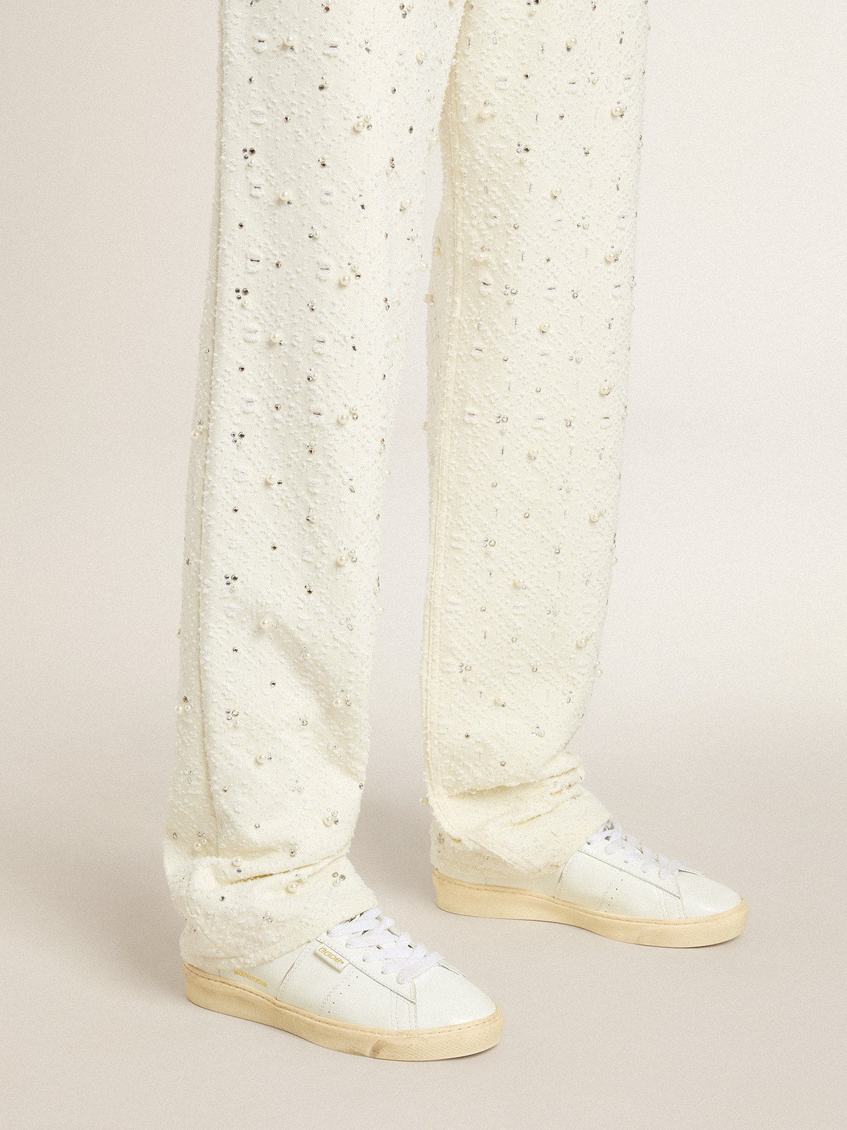 Matchstar in leather with peach pink heel tab