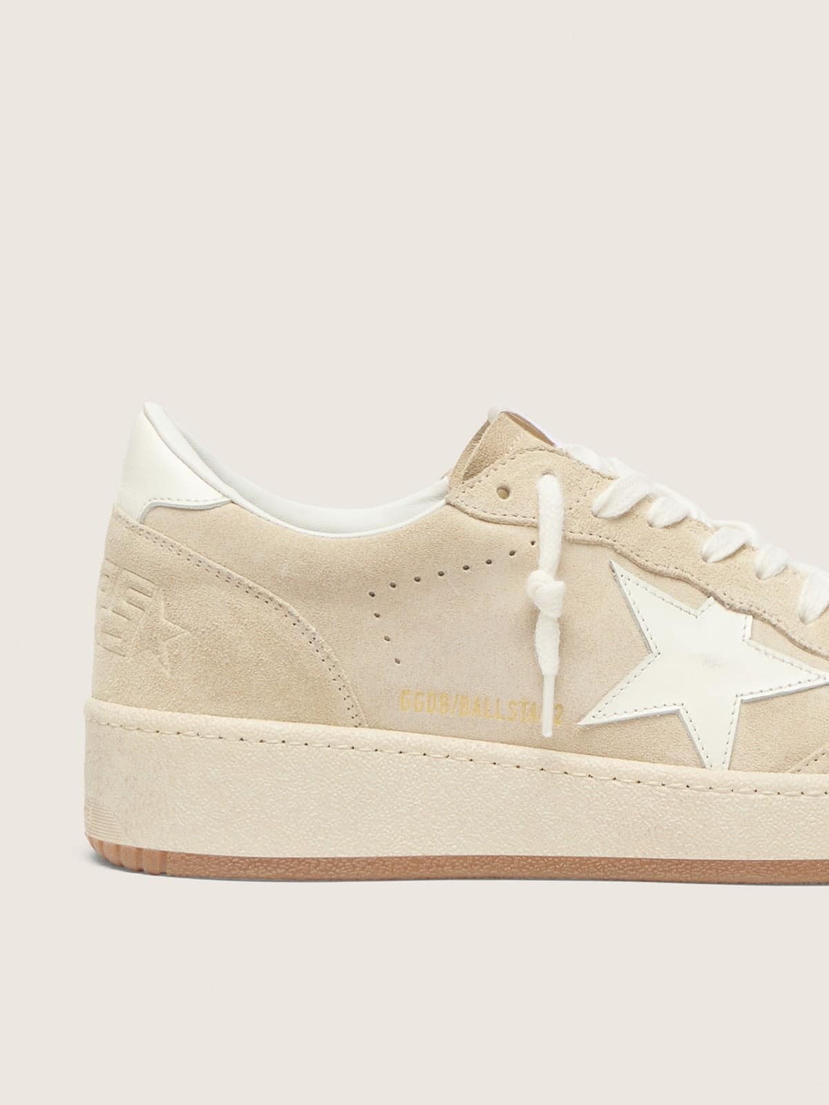 Ball Star in beige suede with white leather star and heel tab