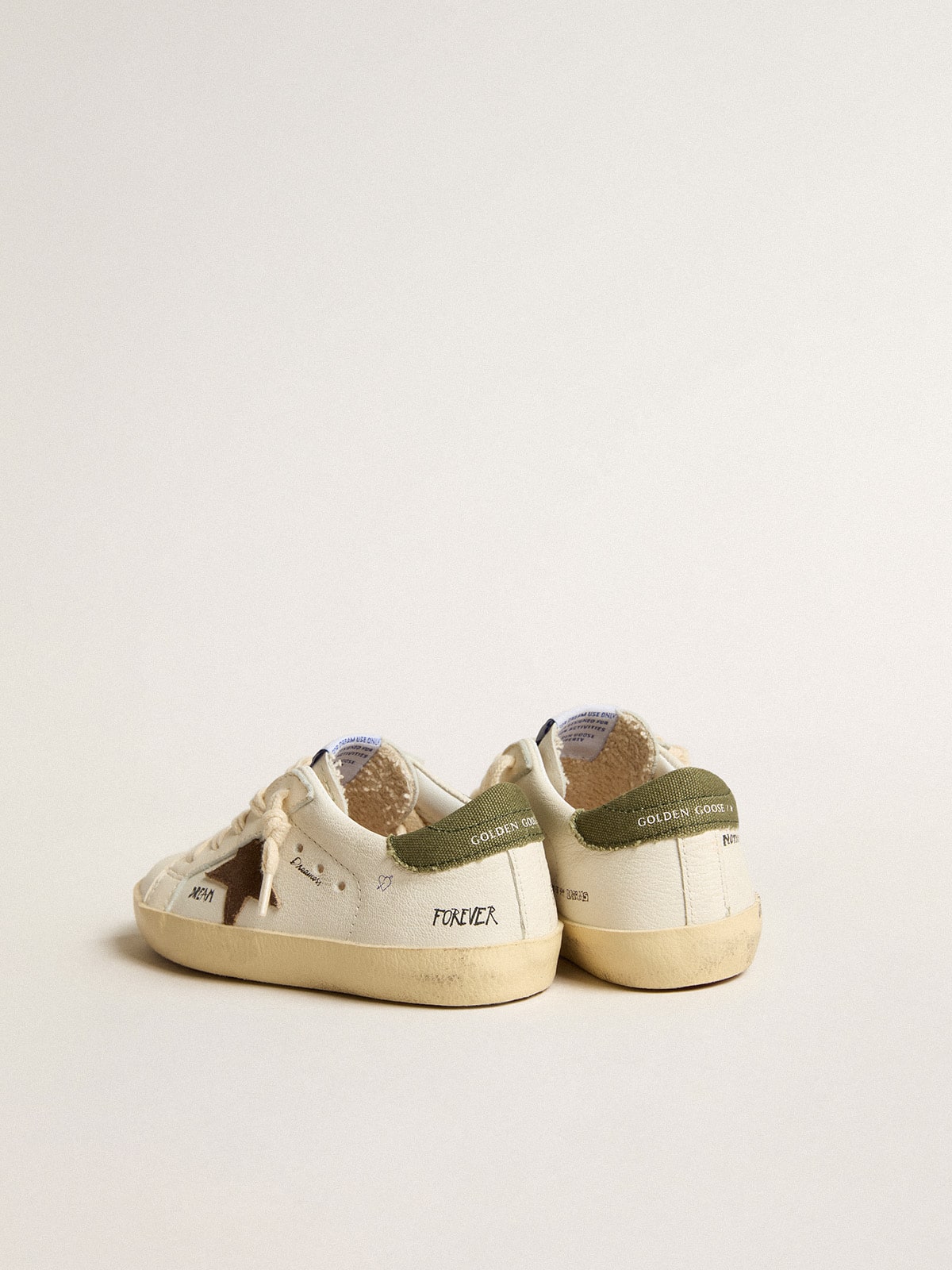 Super-Star Young in nappa with suede star and green heel tab