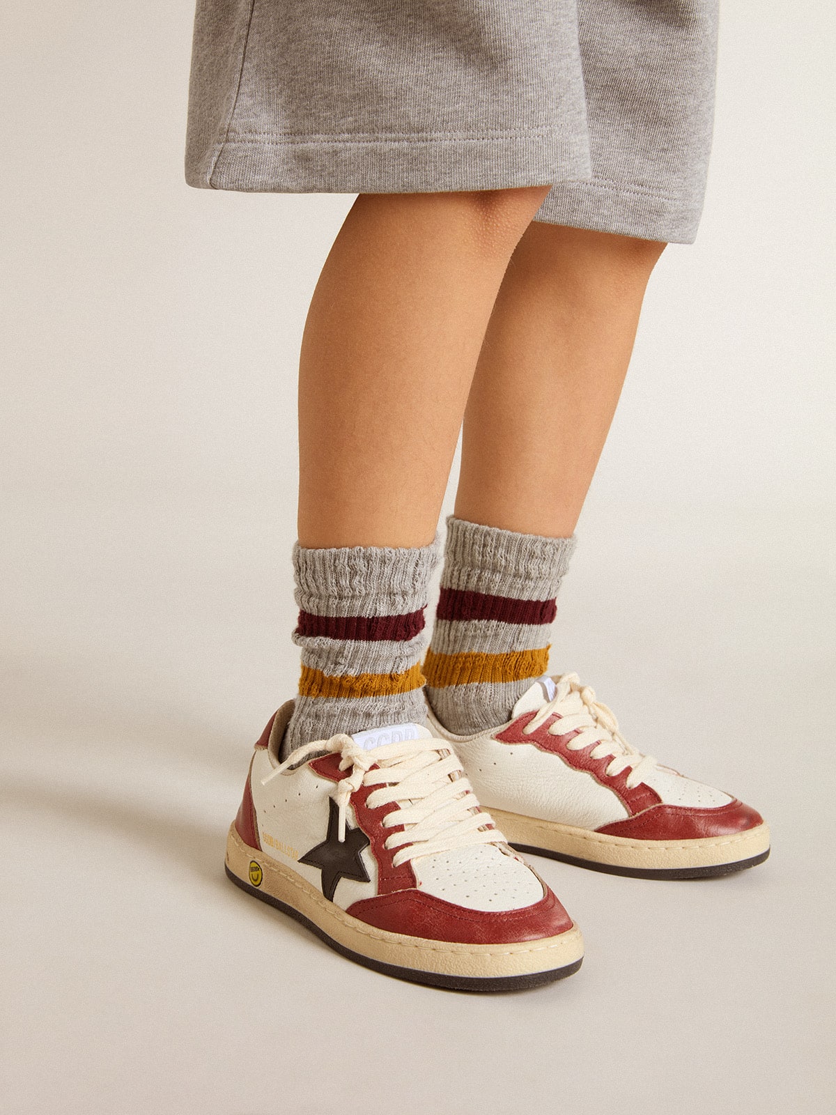 Ball Star Young in nappa with black star and red leather inserts