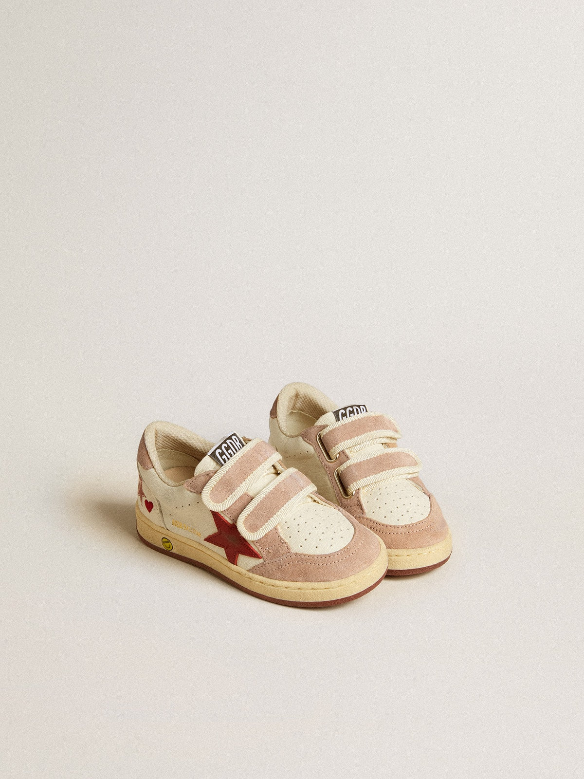 Ball Star Young in nappa with nappa star and pink suede heel tab